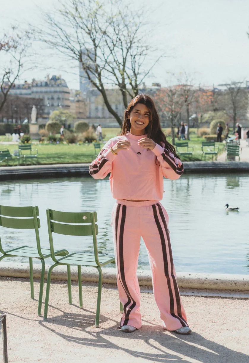 AJ Logo Stripe Trackpant Rose Quartz | Araminta James - Image 2