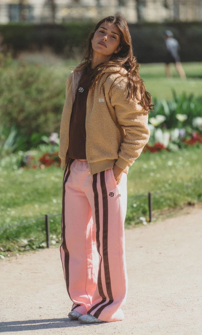 AJ Logo Stripe Trackpant Rose Quartz | Araminta James - Image 3