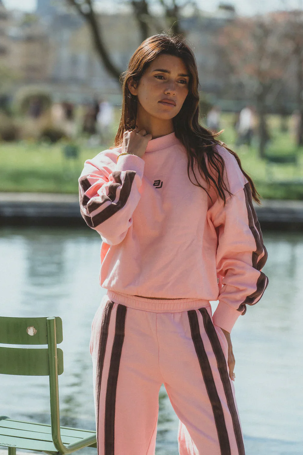 AJ Logo Sweatshirt Rose Quartz | Araminta James - Image 4