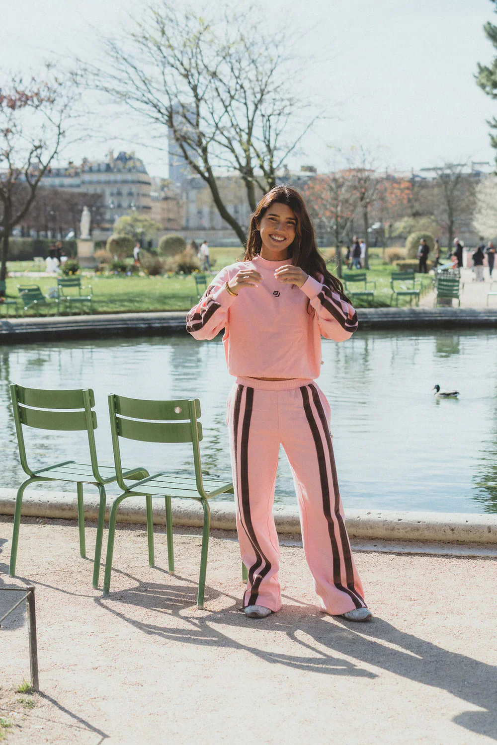 AJ Logo Sweatshirt Rose Quartz | Araminta James - Image 5