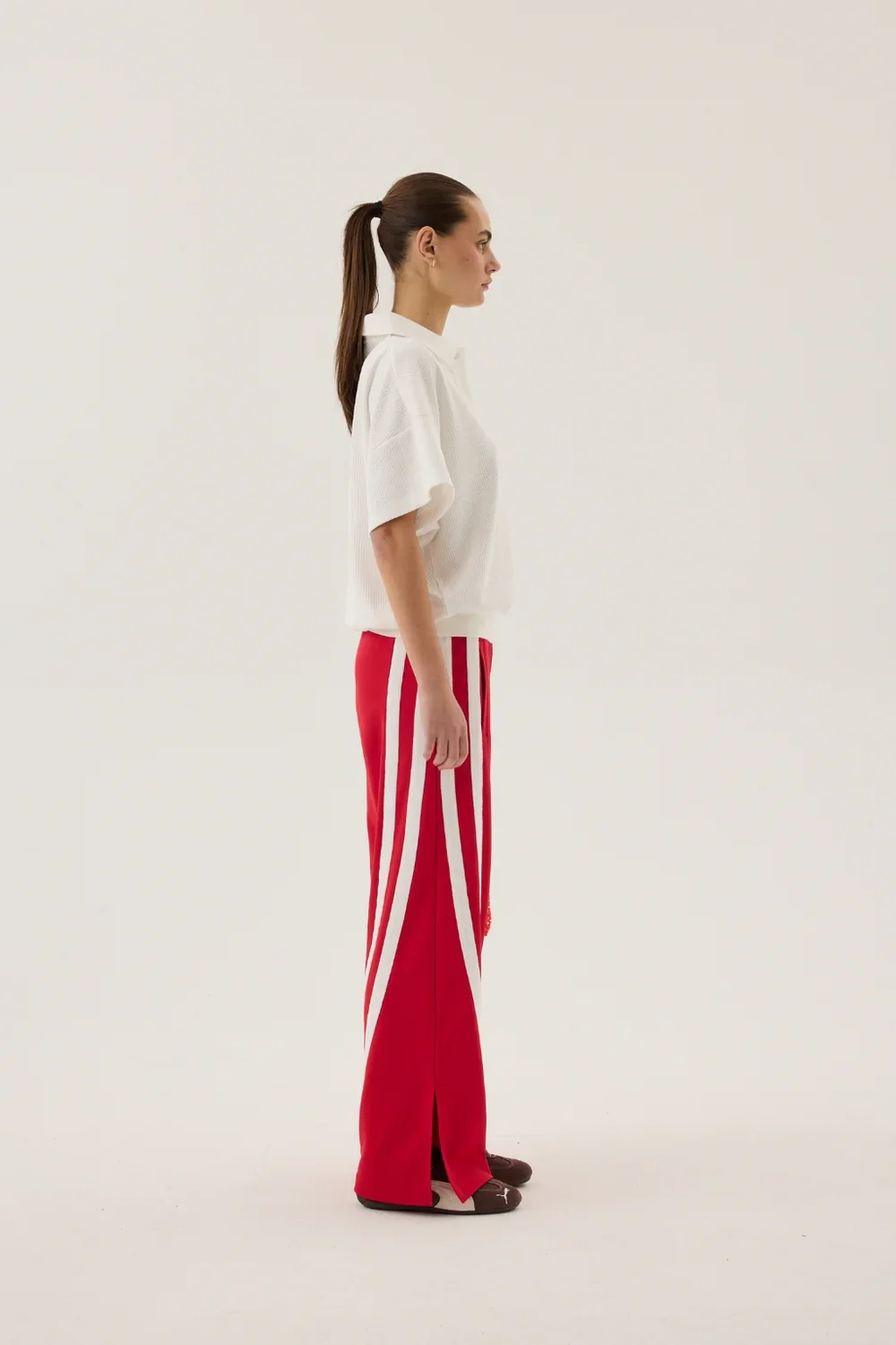 AJ Waffle Short Sleeve Sweatshirt Snow | Araminta James - Image 4