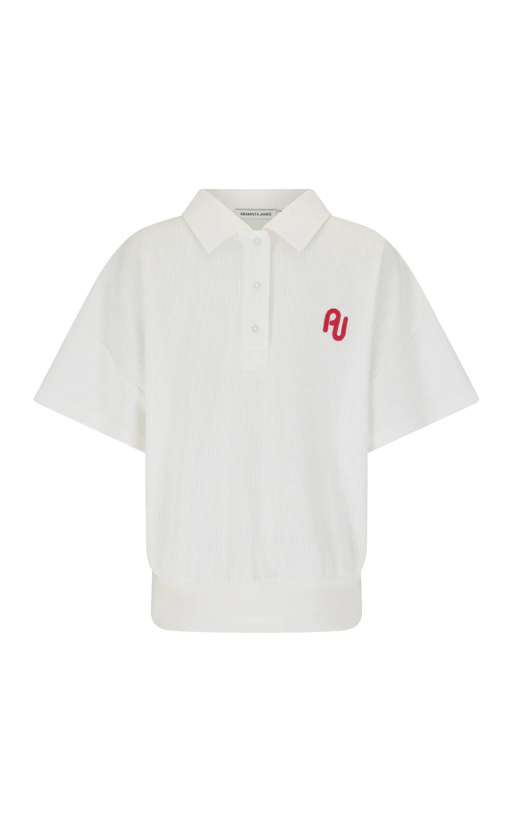 AJ Waffle Short Sleeve Sweatshirt Snow | Araminta James - Image 6