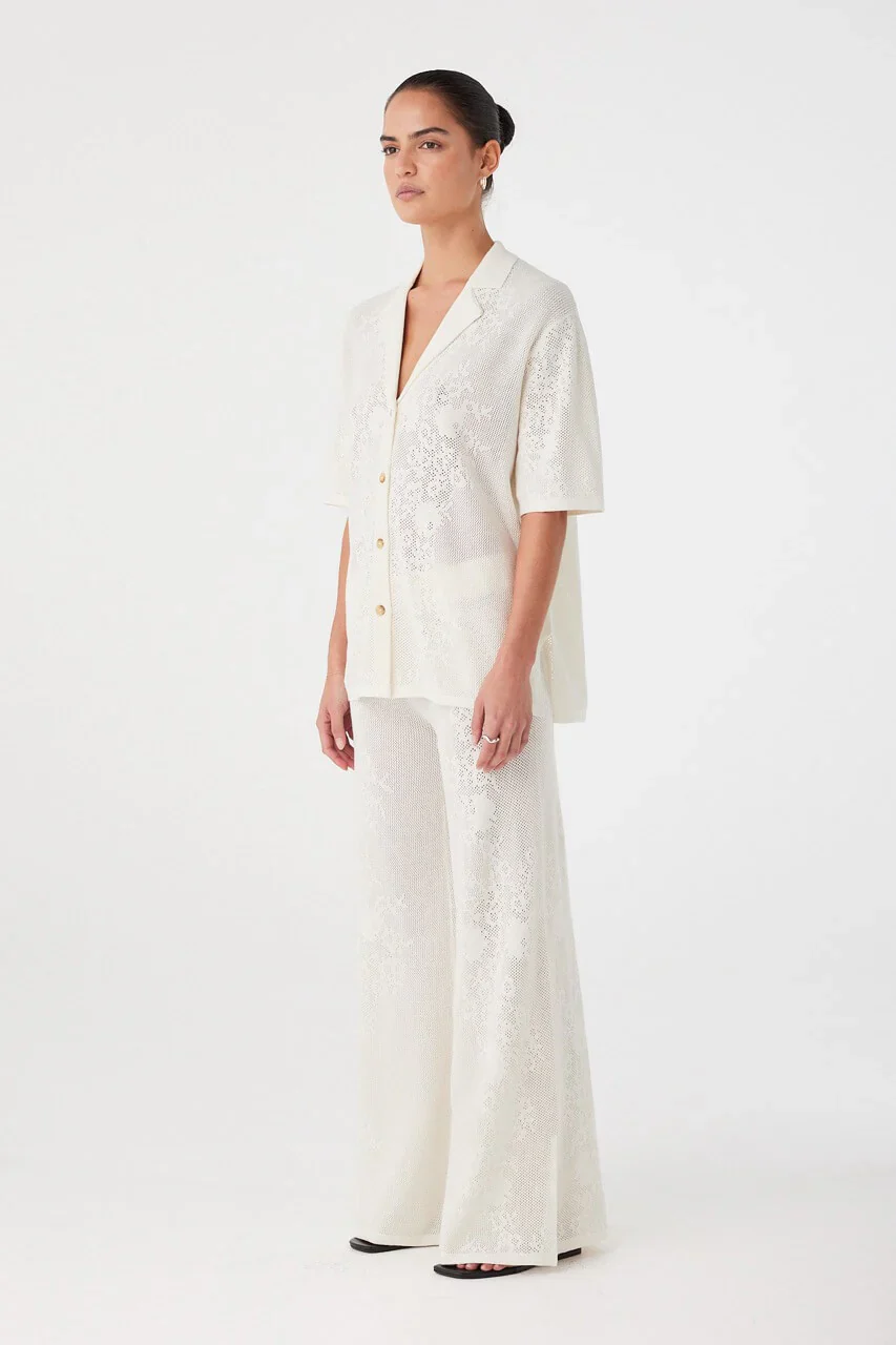 Aster Crochet Pant - Cream | Arcaa - Image 2