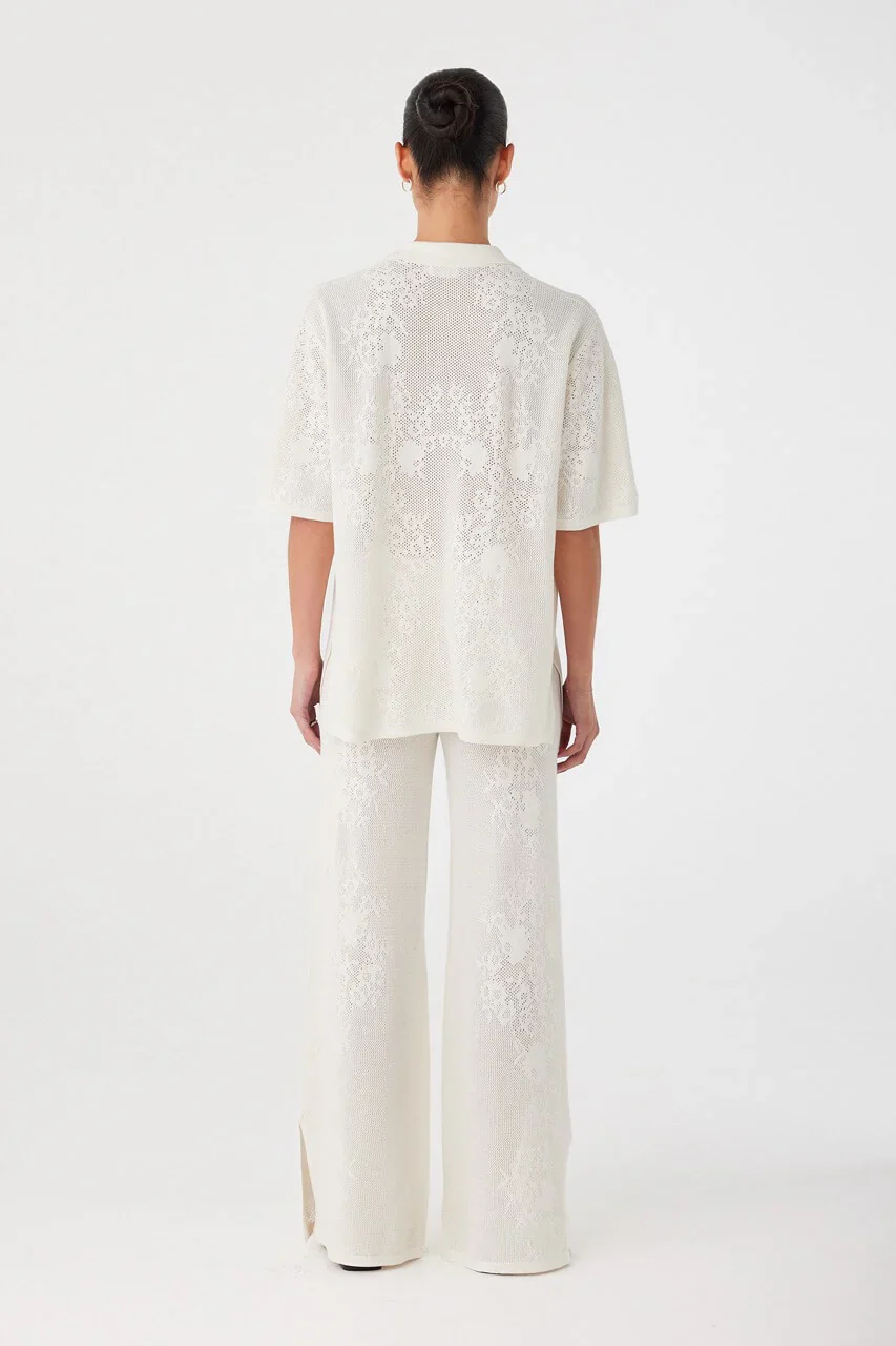 Aster Crochet Pant - Cream | Arcaa - Image 3