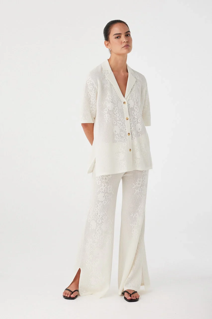 Aster Crochet Pant - Cream | Arcaa - Image 5