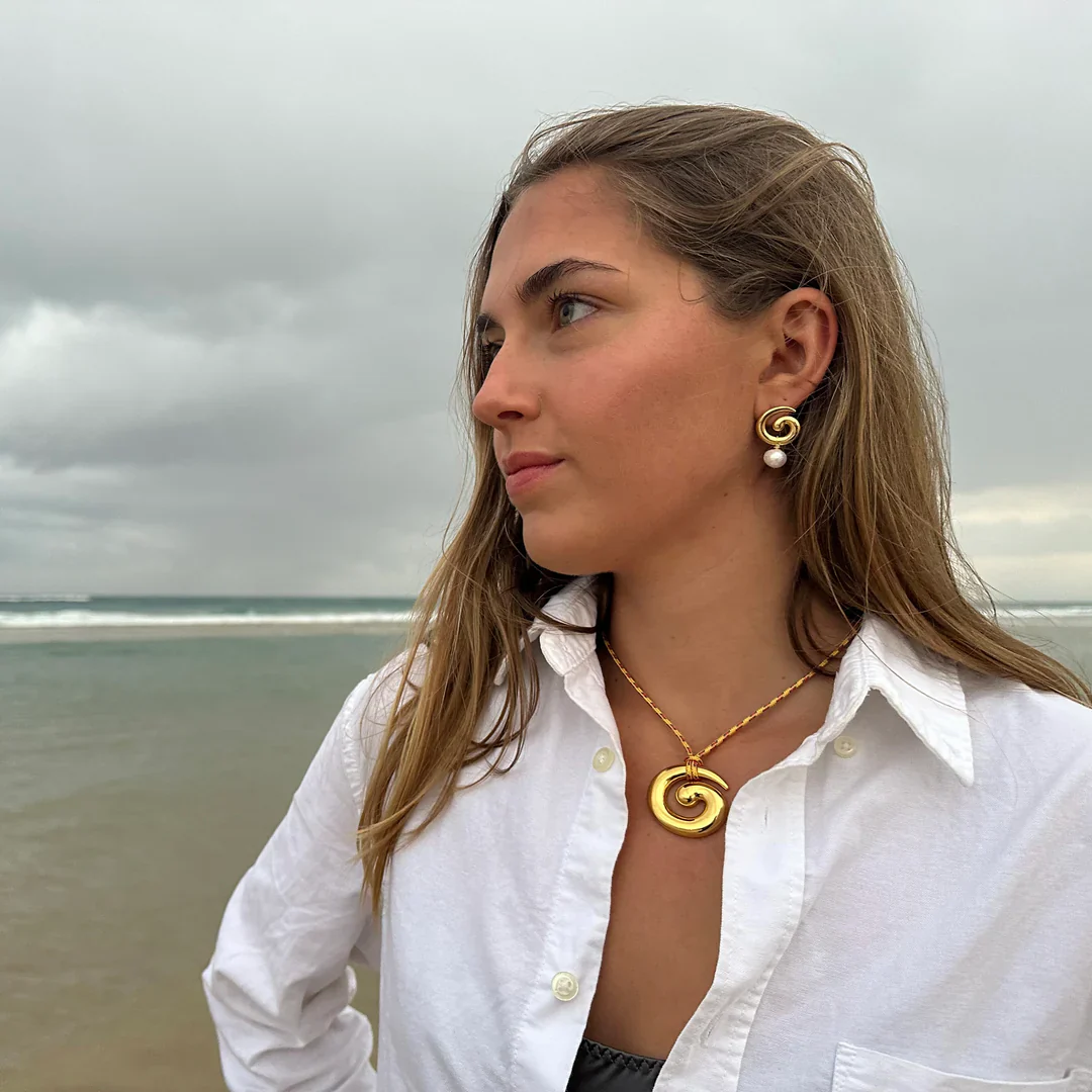 Baby Brando Earrings Gold | Briwok - Image 3