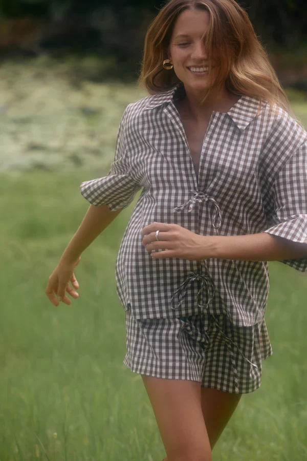 Birdie Gingham Short - Brown | Rhythm - Image 4