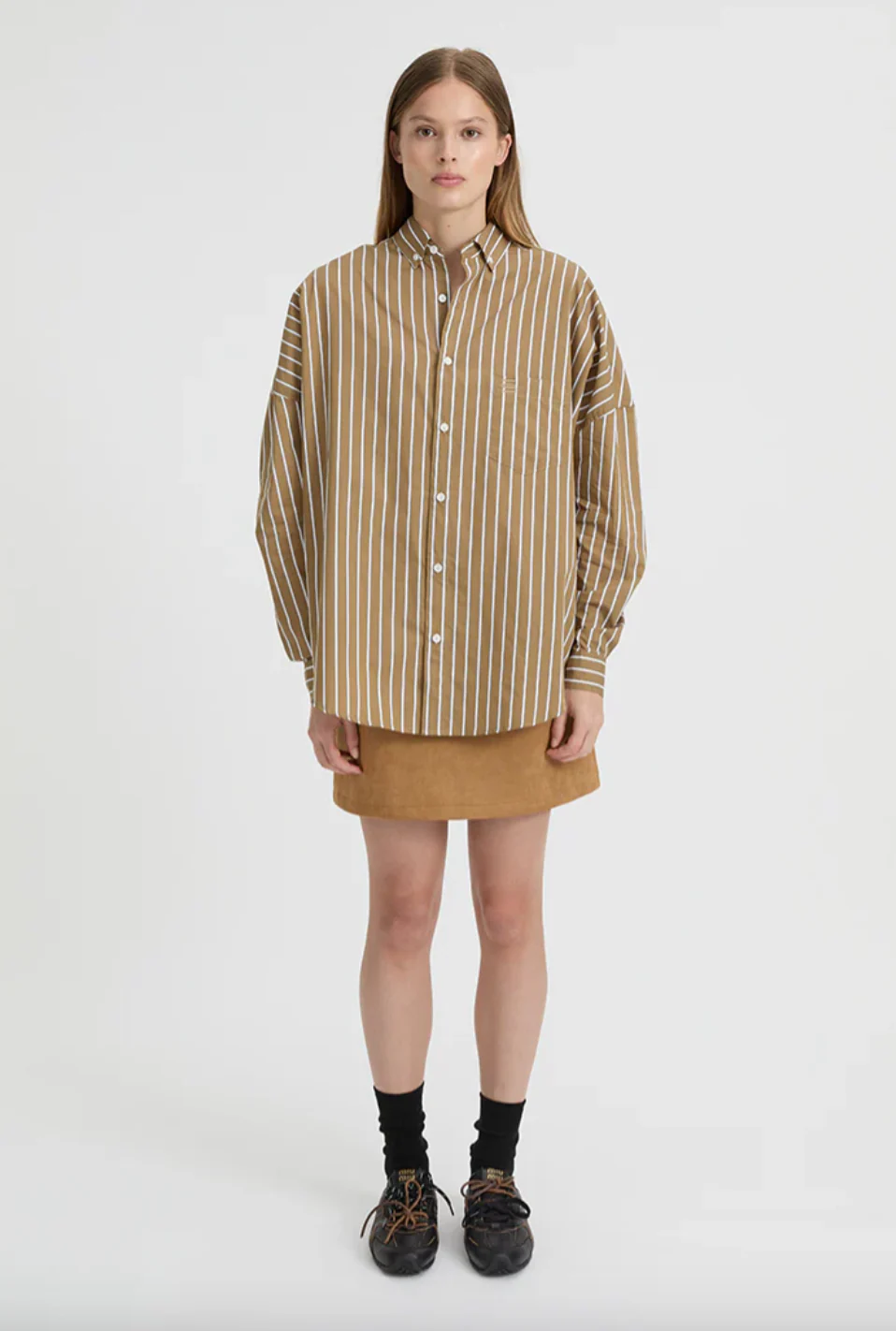 Callum Shirt Camel/White | Blanca - Image 5