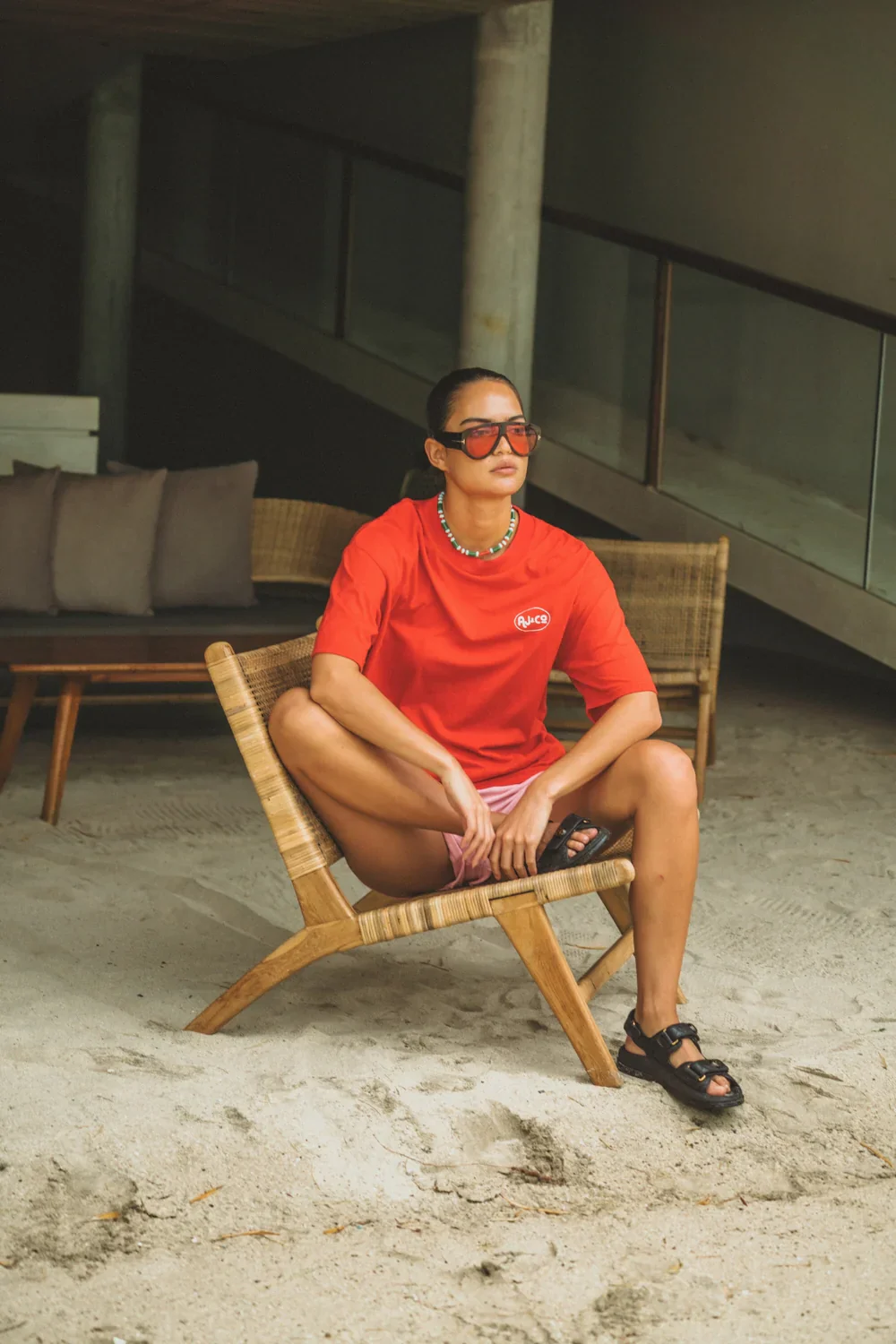 Chillin Oversized Tee Poppy Red | Araminta James - Image 3