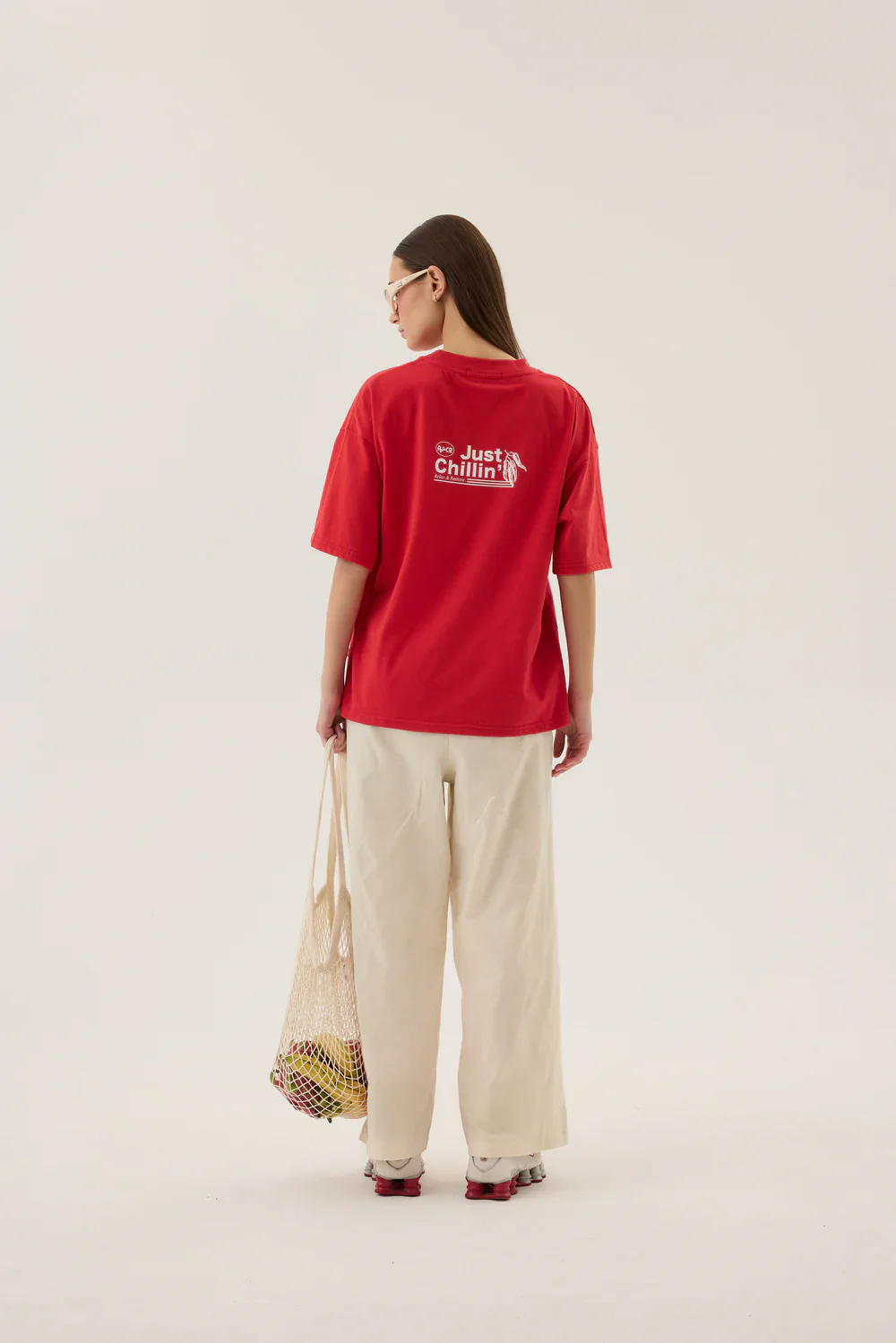 Chillin Oversized Tee Poppy Red | Araminta James - Image 8