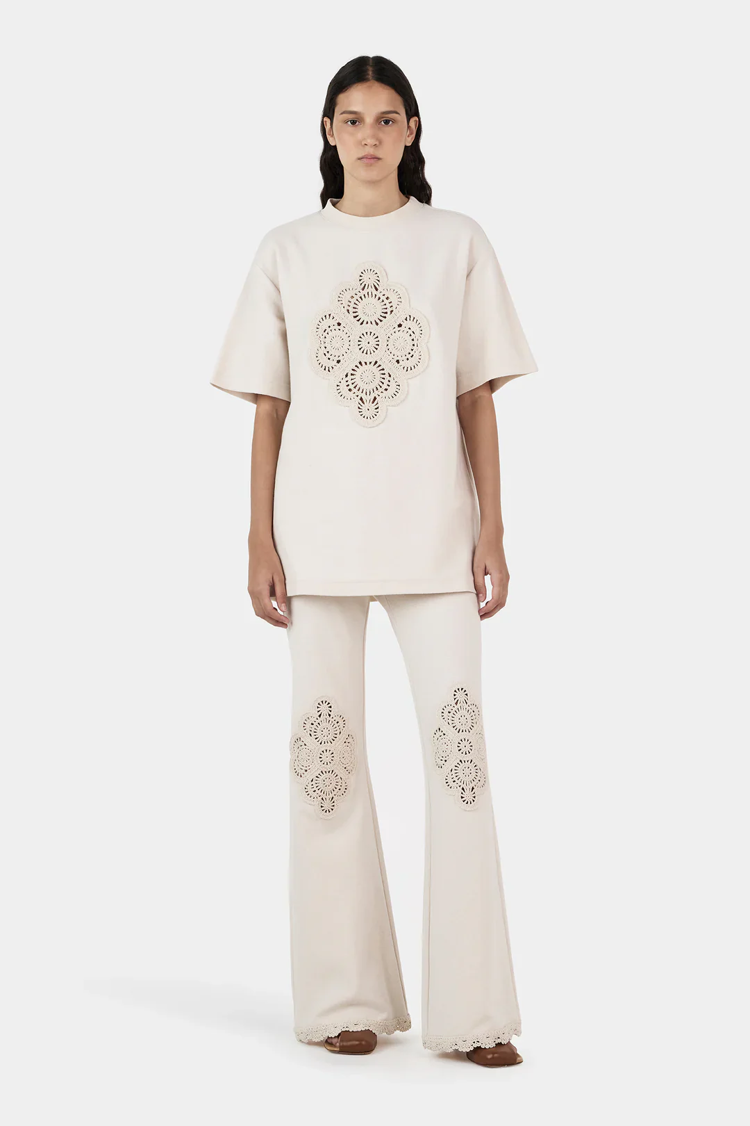 Marley Crochet Shirt Sandstone | Hansen & Gretel - Image 3