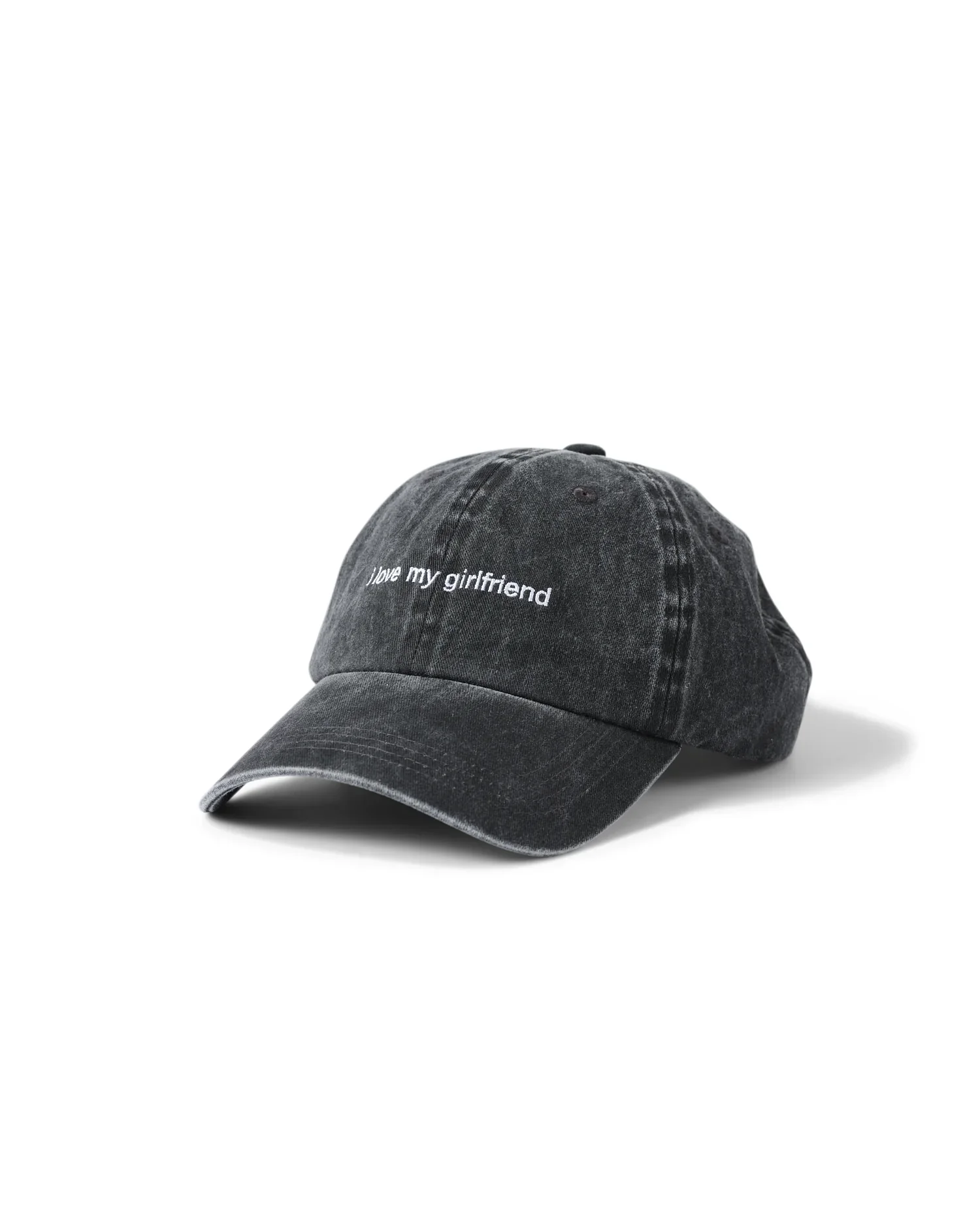 I Love My Girlfriend - Washed Black Hat | i love hats - Image 3