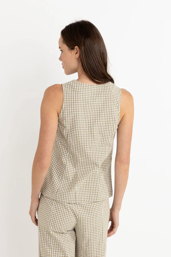 Lola Wrap Front Vest - Olive | Rhythm - Image 3