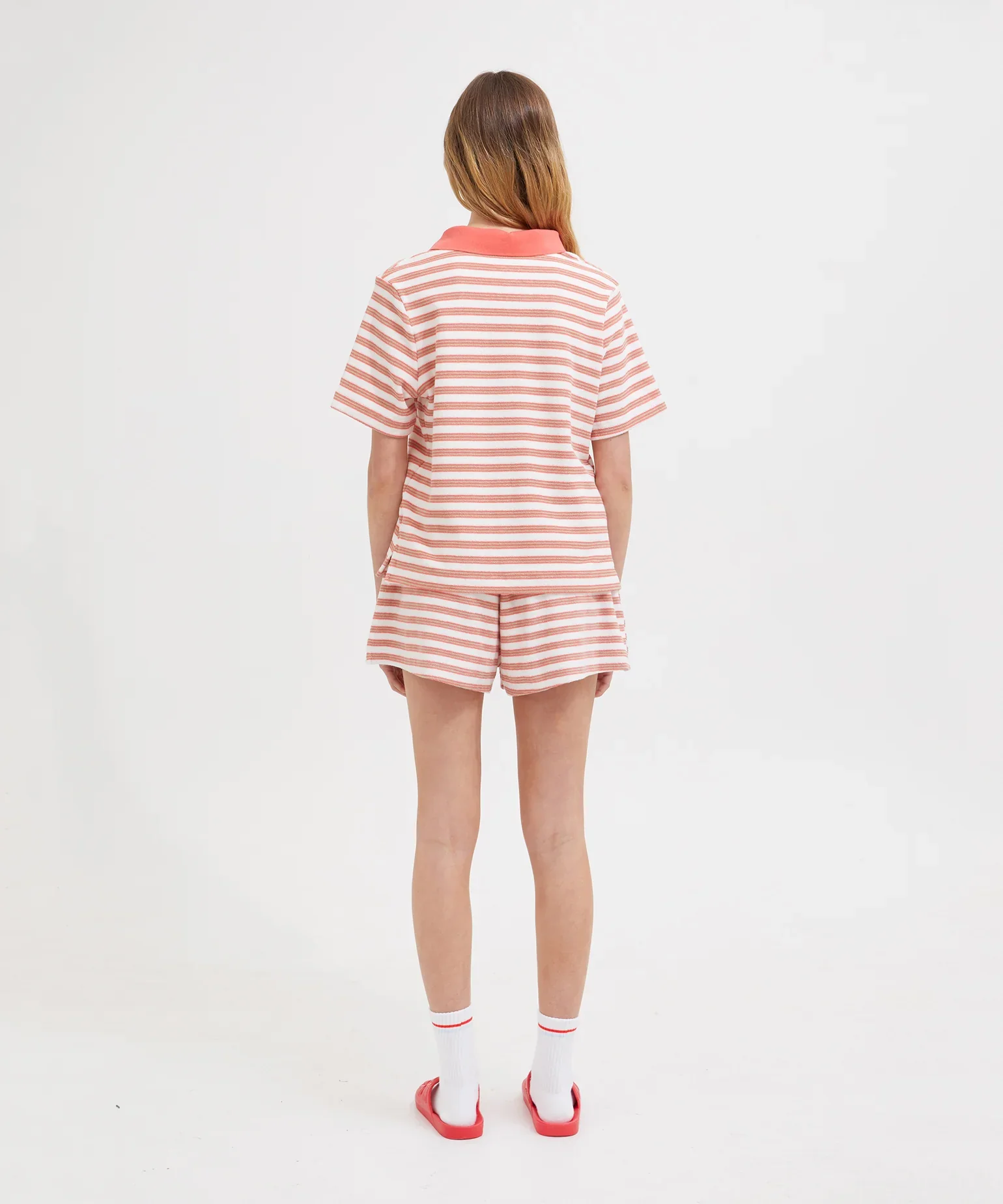 Terry Polo - Coral/ White Stripe | Holiday Shop - Image 4