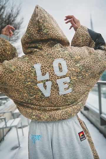 The Be Happy Leopard Padded Bomber | Sabbi - Image 2
