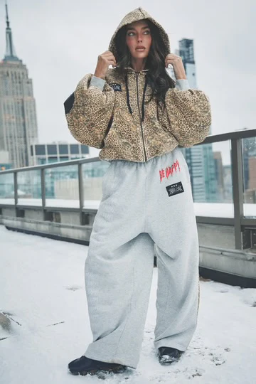 The Be Happy Leopard Padded Bomber | Sabbi - Image 6