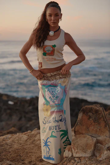 The Seas The Day Maxi Skirt - Cream | Sabbi - Image 4