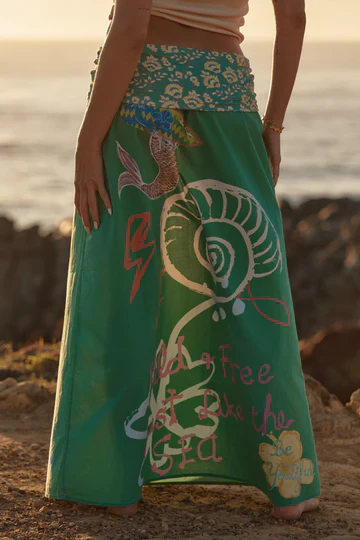 The Seas The Day Maxi Skirt - Green | Sabbi - Image 2