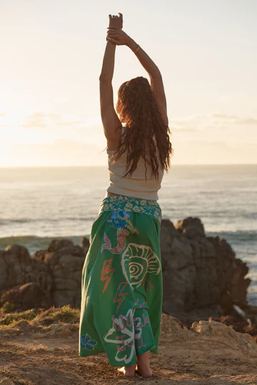 The Seas The Day Maxi Skirt - Green | Sabbi - Image 4