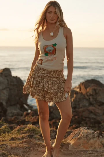The Seas The Day Ra Ra Skirt - Mocha | Sabbi - Image 4