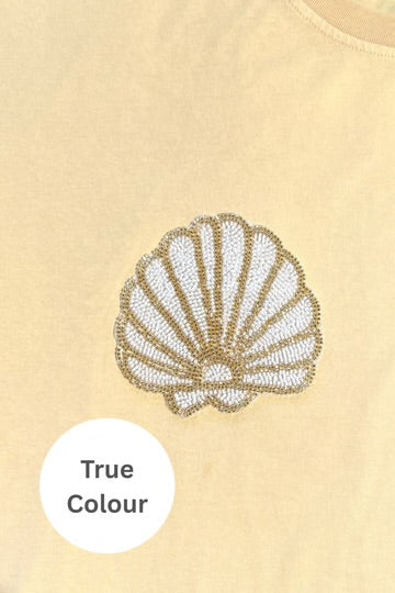 The Very Oversized Shell Titty Tee - Creamy Yellow | Sabbi - Image 5
