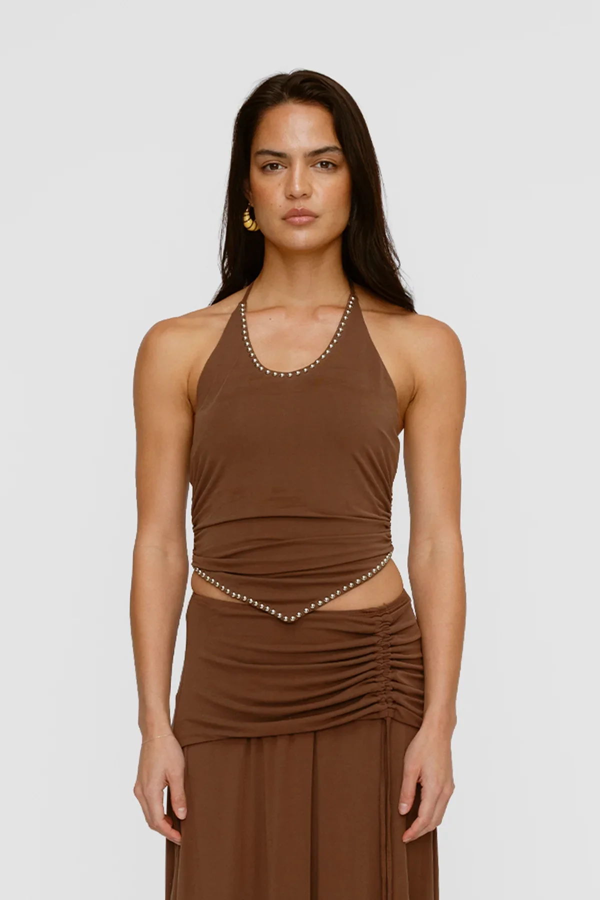 Piero Halter Top - Chocolate | The Wolf Gang - Image 5