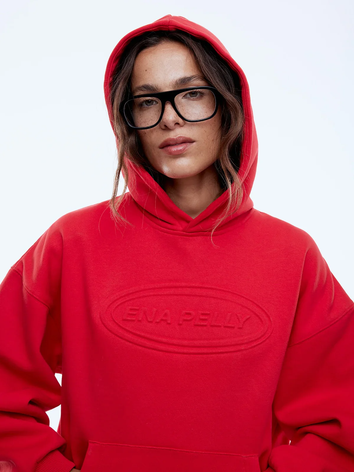 Washed Debossed Hoodie - Washed Red - Image 2