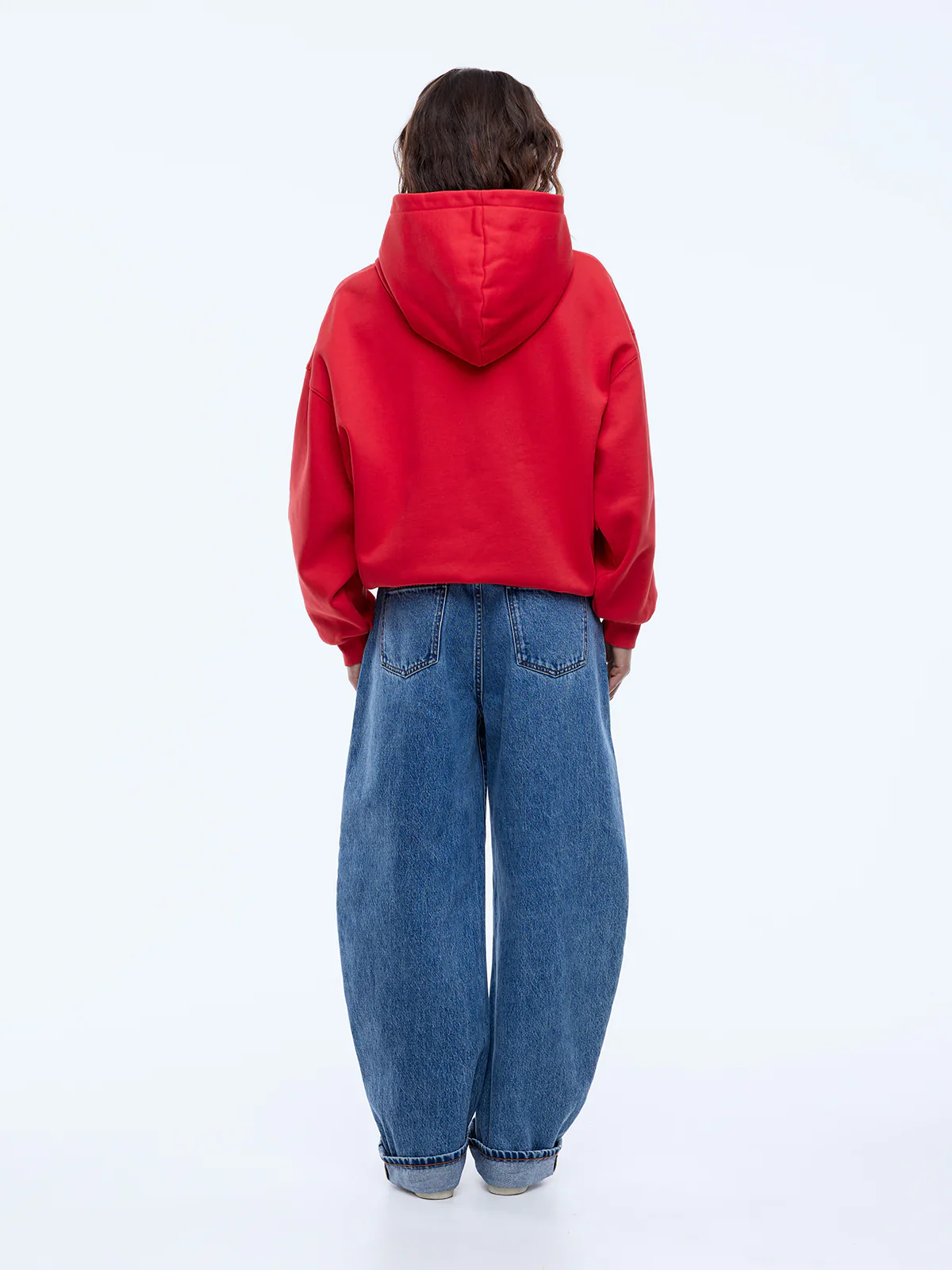 Washed Debossed Hoodie - Washed Red - Image 4